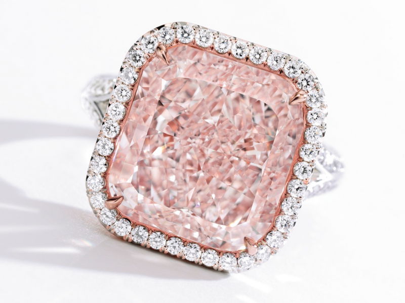 Light pink engagement rings