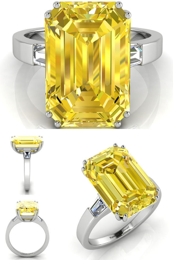 George Clooney Yellow Diamond Engagement Ring - illustration by Naturally Colored
