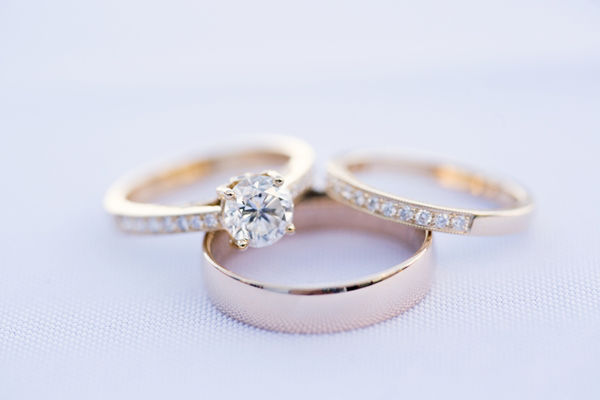 Engagement ring and wedding ring