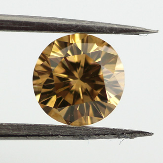 Fancy Brown Yellow Diamond, Round, 0.75 carat, VS2 - B