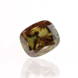 Fancy Dark Brown Greenish Yellow (Chameleon) Diamond, Cushion, 0.75 carat - B