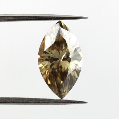 Fancy Dark Brown Greenish Yellow Diamond, Marquise, 2.03 carat - B