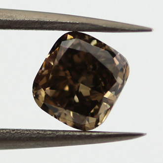 Fancy Dark Brown Diamond, Cushion, 1.01 carat, SI1- C