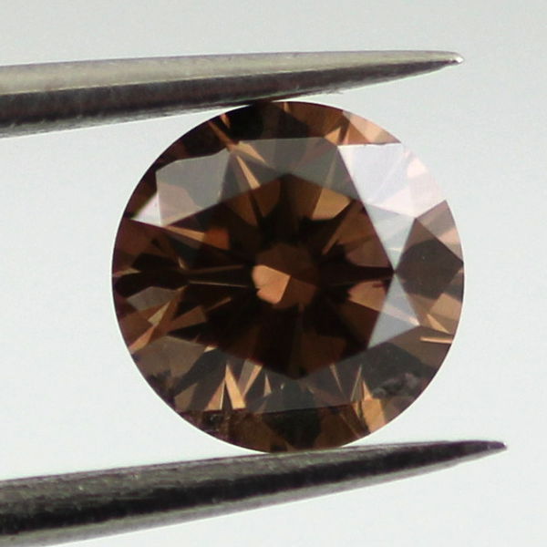 Fancy Dark Brown Diamond, Round, 0.52 carat, SI2 - B