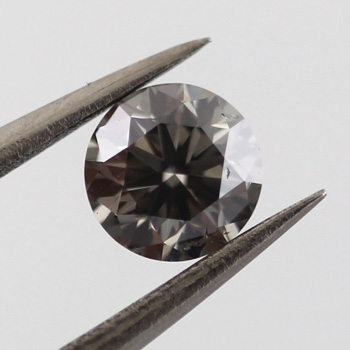 Fancy Dark Gray Diamond, Round, 0.40 carat, SI1- C
