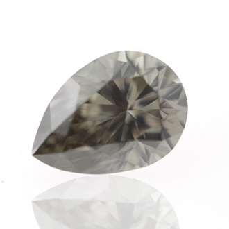 Fancy Dark Greenish Gray Diamond, Pear, 1.84 carat, SI1 - B