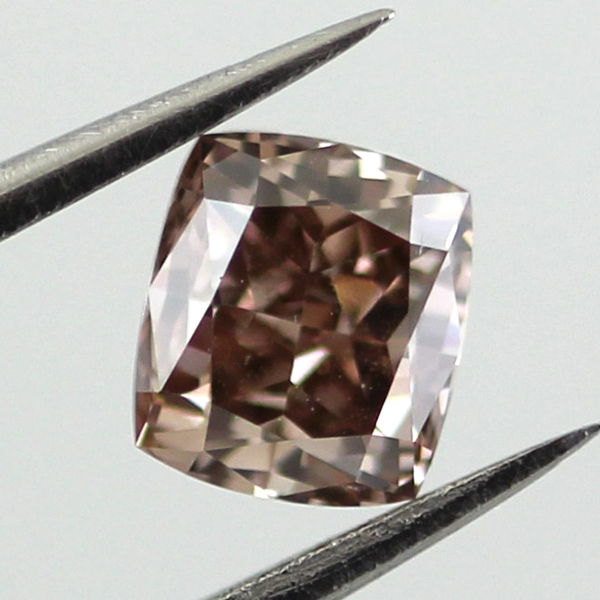 Fancy Dark Orange Brown Diamond, Cushion, 0.67 carat- C