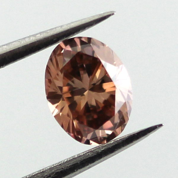 Fancy Dark Orange Brown Diamond, Oval, 0.29 carat, VS1- C