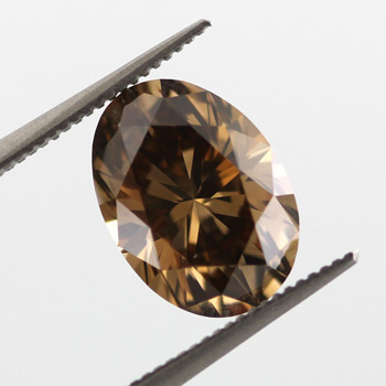 Fancy Dark Orangy Brown Diamond, Oval, 3.10 carat, VS2 - B