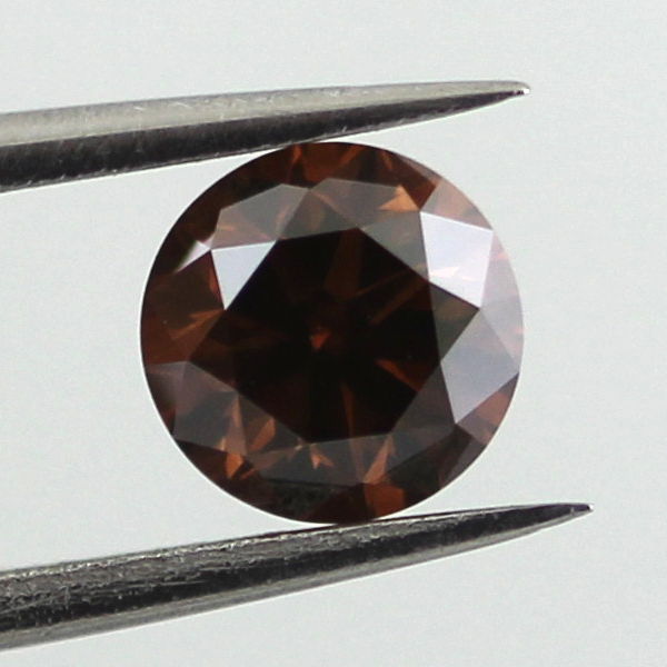 Fancy Dark Orangy Brown Diamond, Round, 0.50 carat, VS2 - B