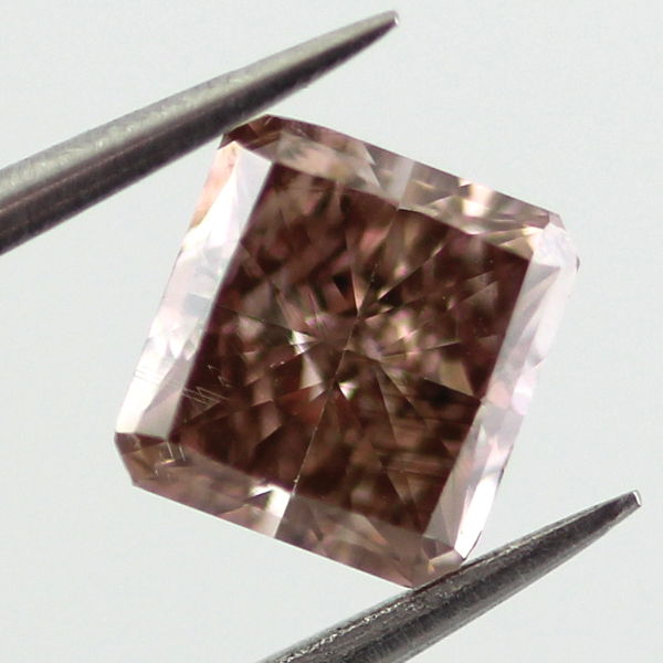 Fancy Dark Pinkish Brown Diamond, Princess, 0.77 carat, SI1- C