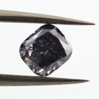 Fancy Dark Violet Gray Diamond, Cushion, 0.90 carat- C