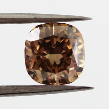 Fancy Dark Yellowish Brown Diamond, Cushion, 1.02 carat, VS2 - B