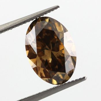 Fancy Dark Yellowish Brown Diamond, Oval, 2.58 carat, VS1 - B