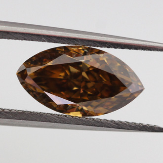 Fancy Dark Yellowish Brown Diamond, Marquise, 1.15 carat, VS2 - B