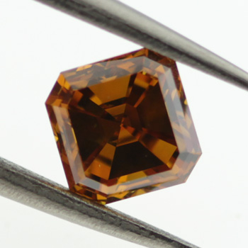 Fancy Deep Brown Orange Diamond, Asscher, 1.01 carat, SI1 - B