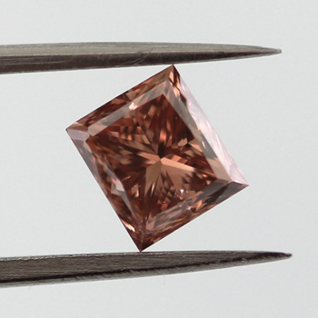 Fancy Deep Brown Pink Diamond, Princess, 0.98 carat - B