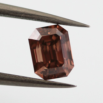 Fancy Deep Brownish Orangy Pink Diamond, Emerald, 0.91 carat- C