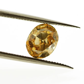 Fancy Deep Brownish Orangy Yellow Diamond, Cushion, 1.00 carat, VS2 - B