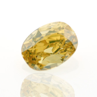 Fancy Deep Brownish Orangy Yellow Diamond, Oval, 0.49 carat, SI1 - B