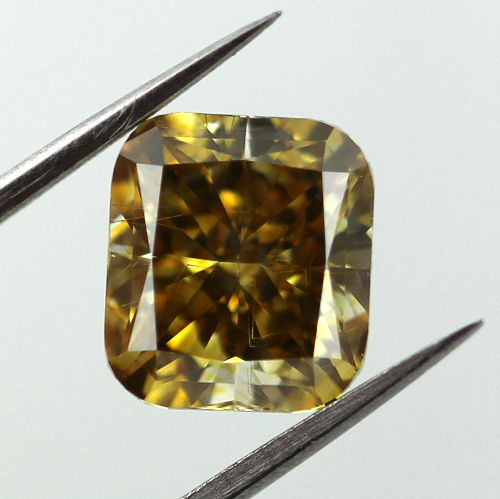 Fancy Deep Brownish Yellow Diamond, Radiant, 3.11 carat, SI2 - B
