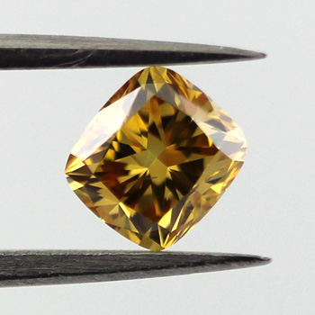 Fancy Deep Orange Yellow Diamond, Cushion, 0.53 carat, SI1 - B