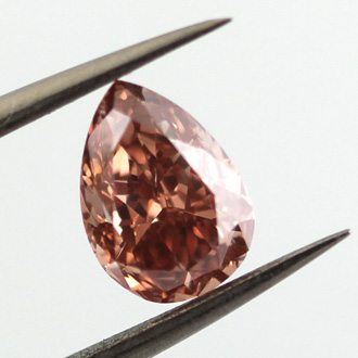 Fancy Deep Orangy Pink Diamond, Pear, 1.51 carat, SI1 - B