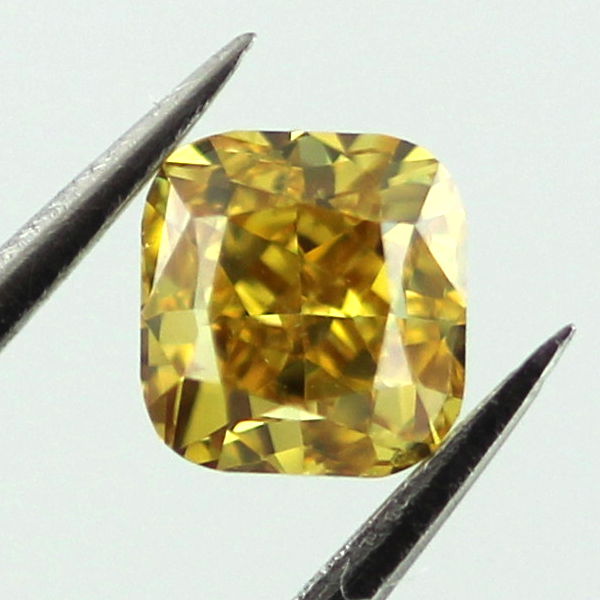 Fancy Deep Orangy Yellow Diamond, Cushion, 0.41 carat- C