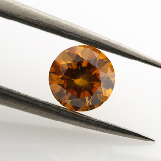 Fancy Deep Yellow Orange Diamond, Round, 0.61 carat, SI2 - B