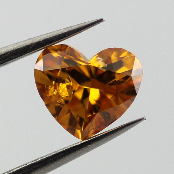 Fancy Deep Yellow Orange Diamond, Heart, 0.22 carat, I1 - B