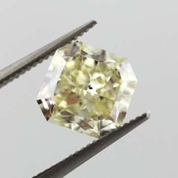 Fancy Grayish Greenish Yellow Diamond, Radiant, 2.59 carat - B