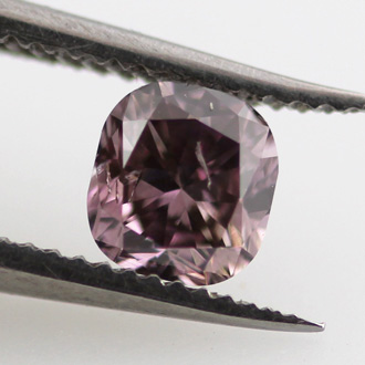 Fancy Grayish Pink Purple Diamond, Cushion, 0.30 carat - B