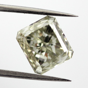 Fancy Grayish Yellowish Green Chameleon Diamond, Radiant, 1.69 carat, VS2 - B
