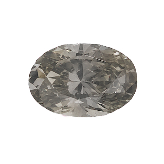 Fancy Greenish Yellow-Gray Diamond, Oval, 0.64 carat, SI1 - B