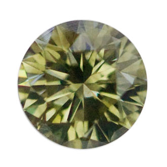 Fancy Greenish Yellow-Gray Diamond, Round, 0.55 carat, SI2- C