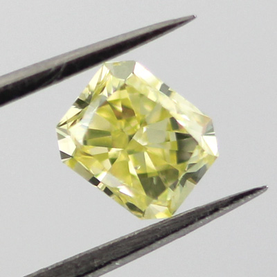 Fancy Greenish Yellow Diamond, Radiant, 0.81 carat, SI1- C