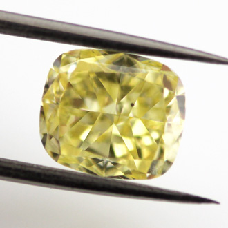 Fancy Intense Yellow Diamond, Cushion, 2.02 carat, SI1- C