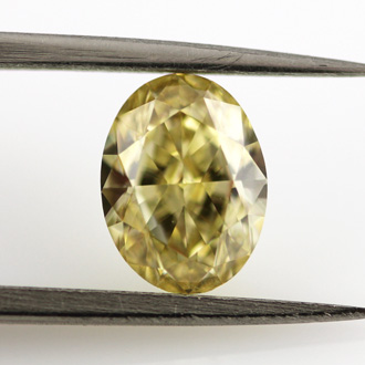 Fancy Intense Yellow Diamond, Oval, 1.04 carat, VVS2 - B