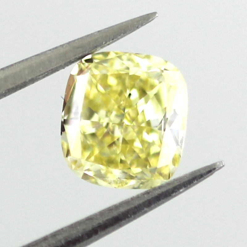 Fancy Intense Yellow Diamond, Cushion, 0.61 carat, SI1- C