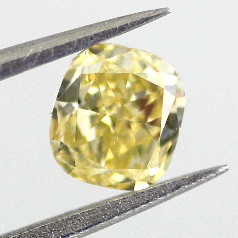 Fancy Intense Yellow Diamond, Cushion, 0.50 carat, VS1- C