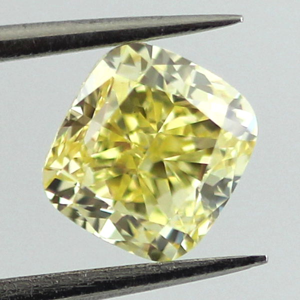 Fancy Intense Yellow Diamond, Cushion, 1.00 carat, SI2- C
