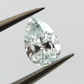 Fancy Light Bluish Green Diamond, Pear, 0.25 carat, VS1- C
