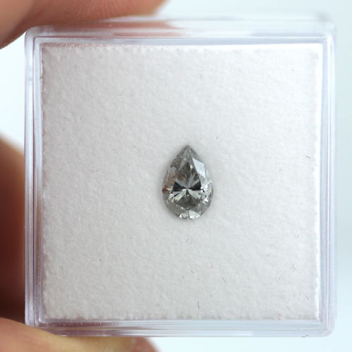 Fancy Light Gray Diamond, Pear, 0.56 carat- C