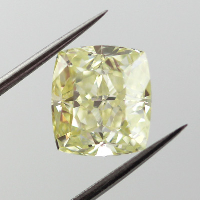 Fancy Light Green Yellow Diamond, Cushion, 3.05 carat, VS2- C