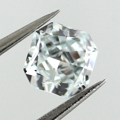Fancy Light Greenish Blue Diamond, Radiant, 0.37 carat, VVS2 - B