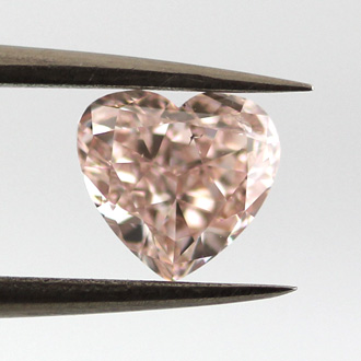 Fancy Light Orangy Pink Diamond, Heart, 1.01 carat, SI1- C