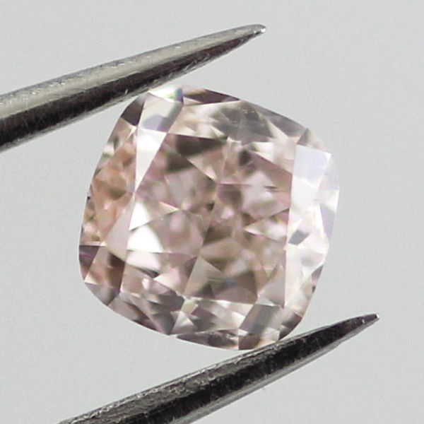 Fancy Light Orangy Pink Diamond, Cushion, 0.37 carat, VS2- C