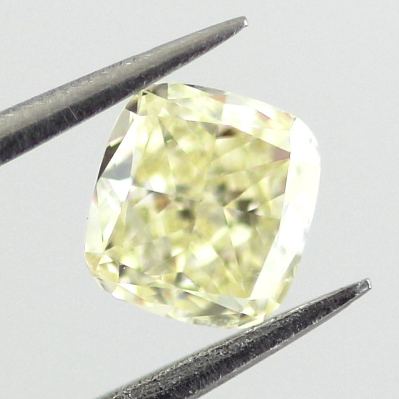 Fancy Light Yellow Diamond, Cushion, 0.41 carat, SI1- C