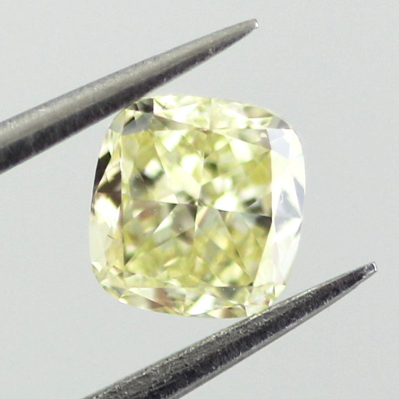 Fancy Light Yellow Diamond, Cushion, 0.56 carat, VS1 - B