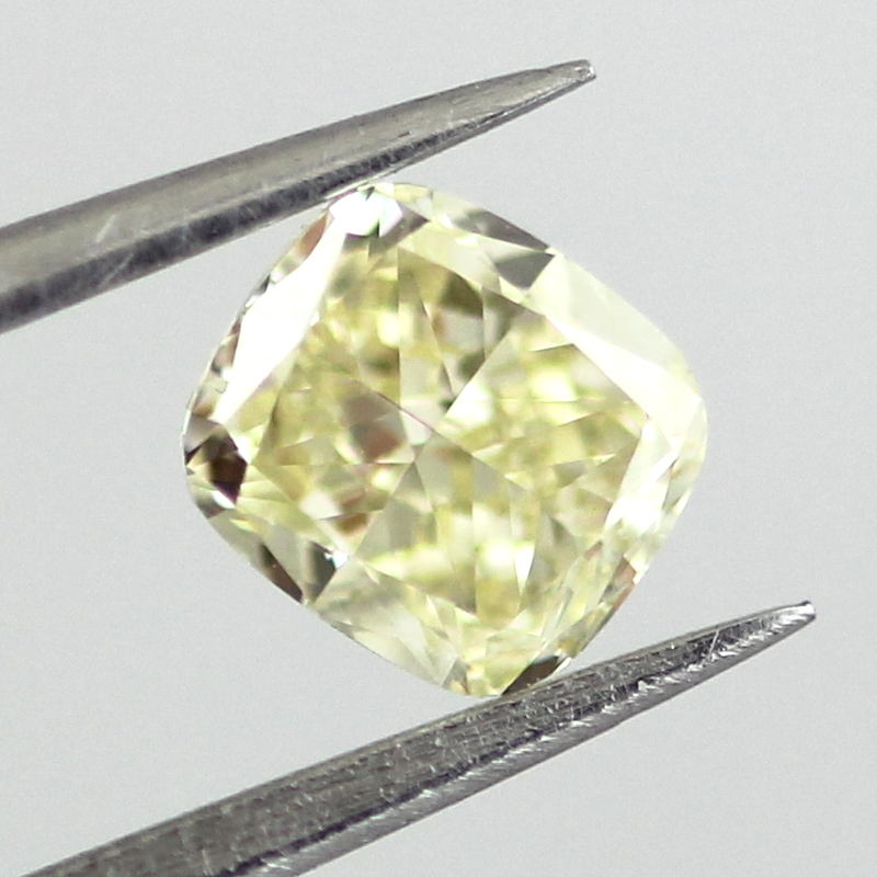 Fancy Light Yellow Diamond, Cushion, 0.53 carat, SI1 - B